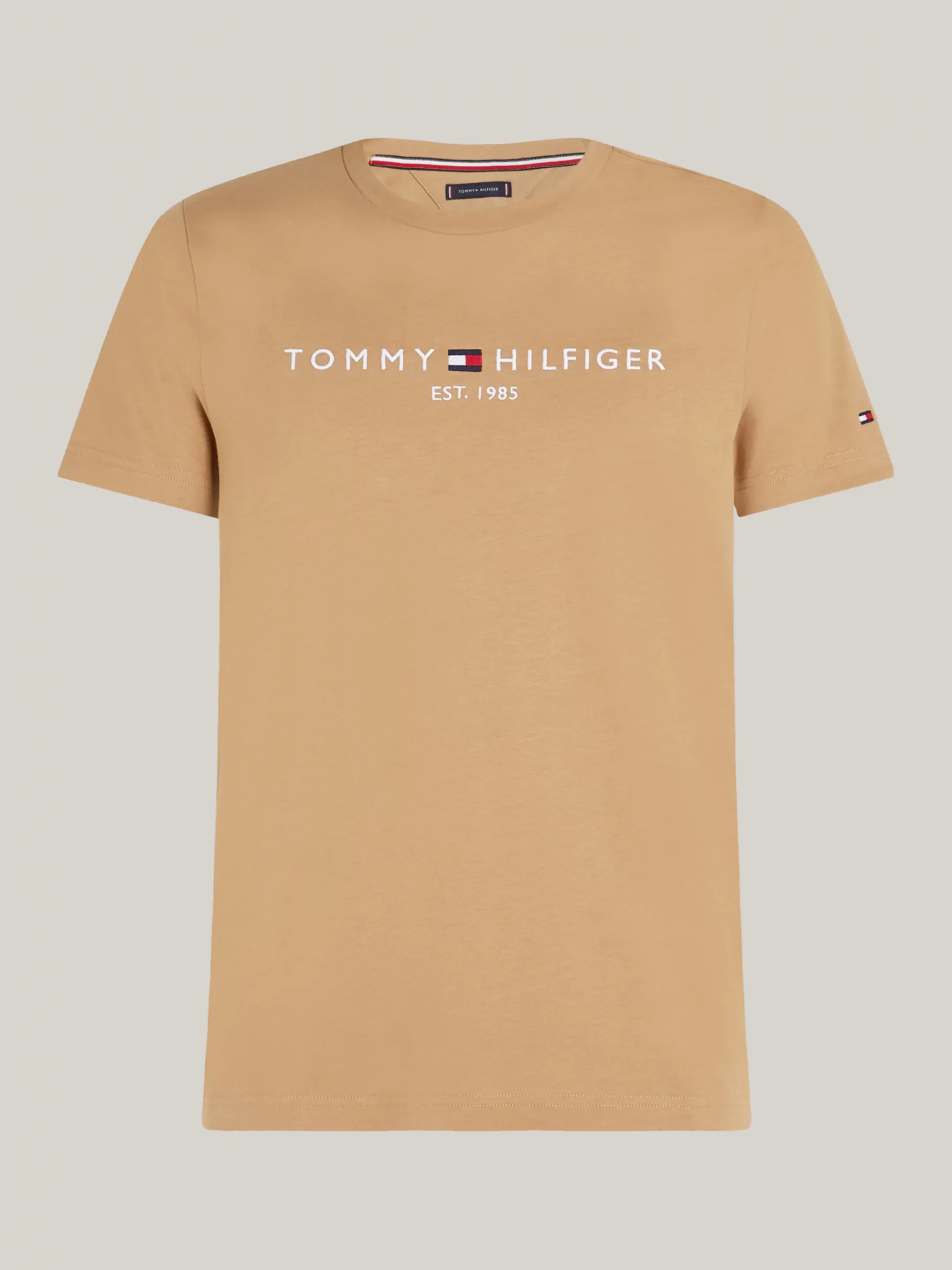 Tommy Hilfiger Slim Fit T-Shirt mit Logo-Stickerei SAFARI CANVAS Hot