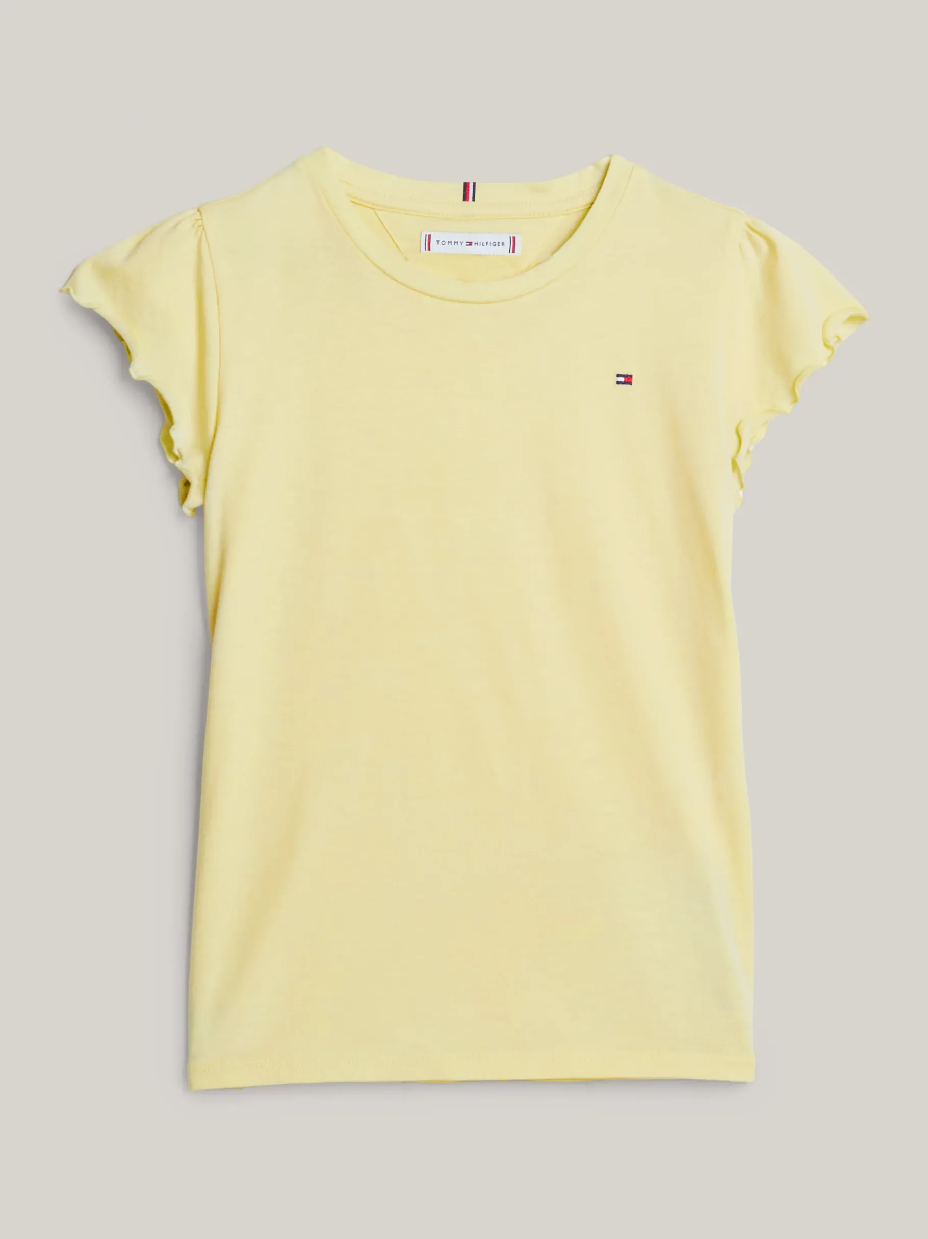 Tommy Hilfiger Slim Fit T-Shirt mit Rüschen-Ärmeln LEMON ZEST Outlet