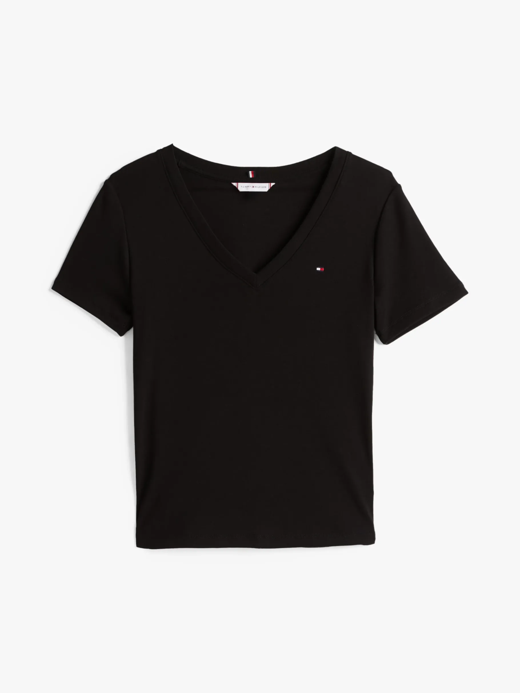 Tommy Hilfiger Slim Fit T-Shirt mit V-Ausschnitt BLACK Best