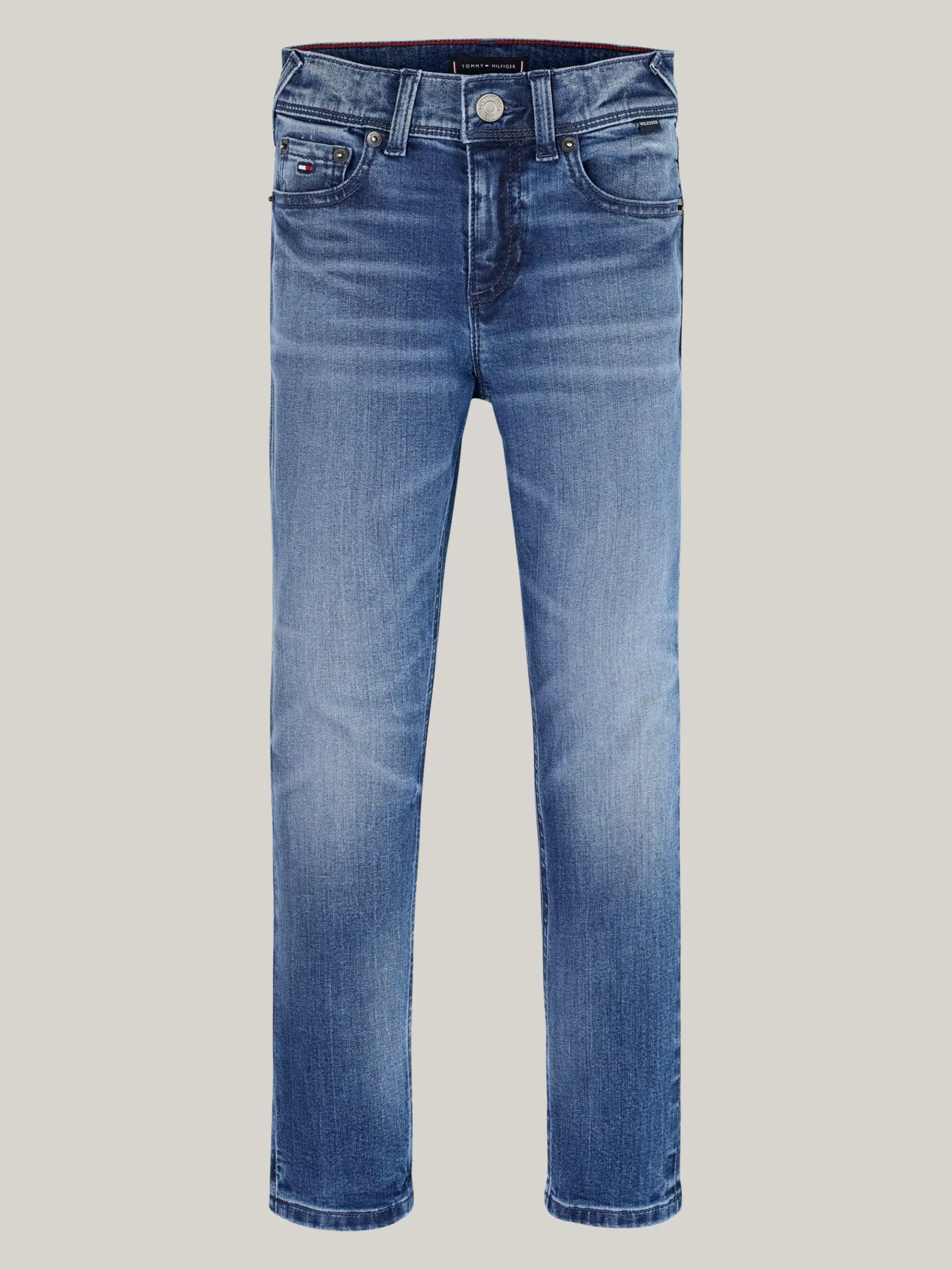 Tommy Hilfiger Slim Jeans mit Dark-Wash und Fade-Effekt MID BLUE Hot