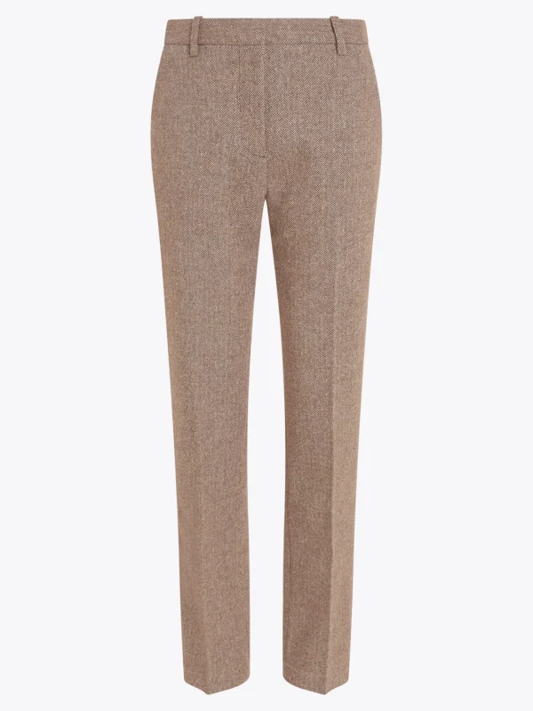 Tommy Hilfiger Slim Straight Leg Fit Hose mit Fischgrätmuster BROWN HERRINGBONE Cheap