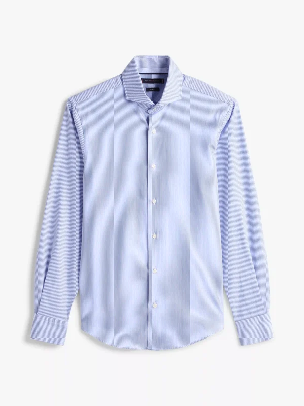 Tommy Hilfiger Smart Casual gestreiftes Slim Fit Hemd WEDGE BLUE / OPTIC WHITE Cheap