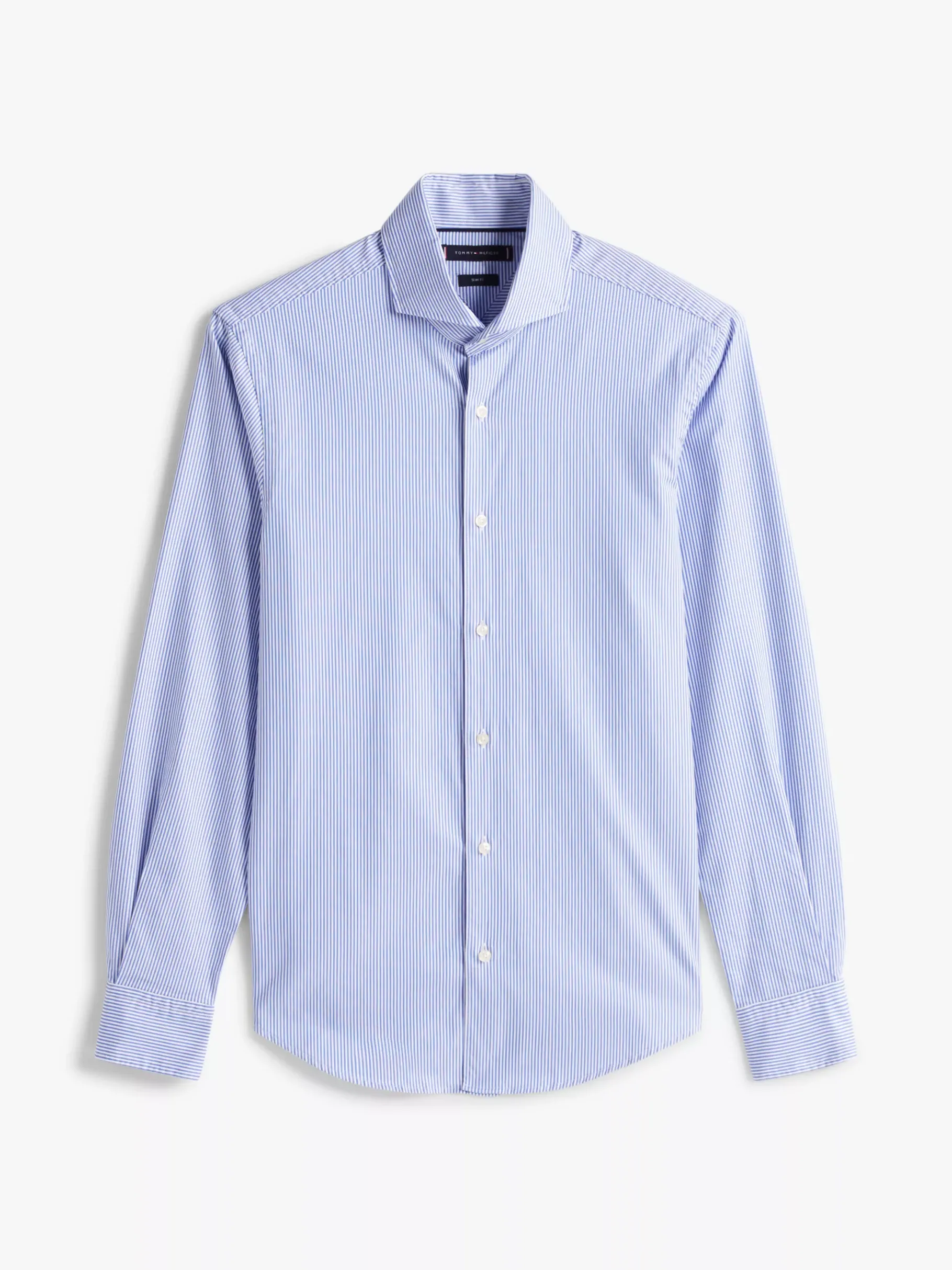 Tommy Hilfiger Smart Casual gestreiftes Slim Fit Hemd WEDGE BLUE / OPTIC WHITE Cheap