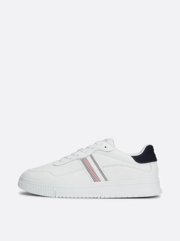 Tommy Hilfiger Sneaker aus strukturiertem Leder mit Tommy-Tape WHITE Sale
