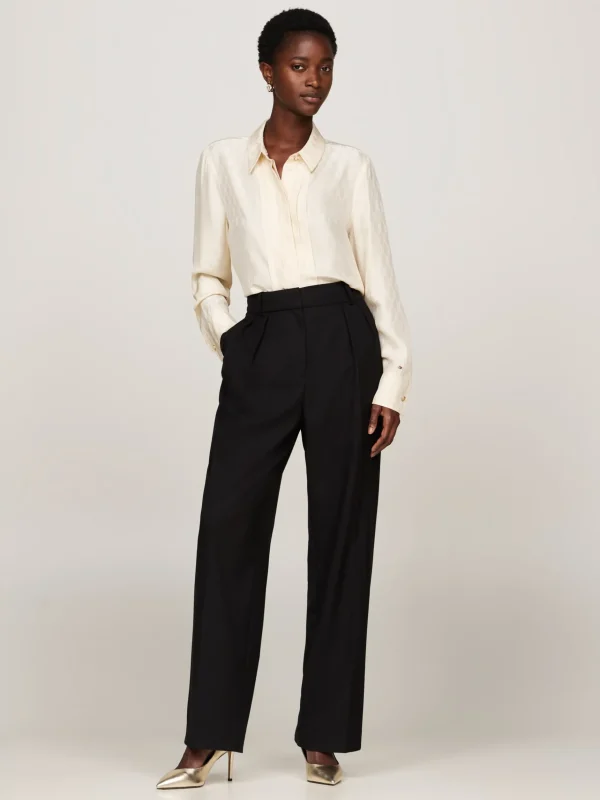 Tommy Hilfiger Spitzer Metallic-Pumps aus Leder GOLD New