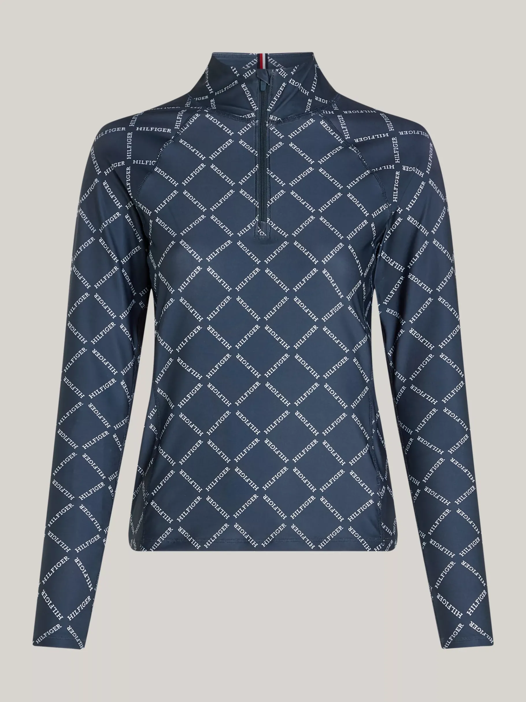 Tommy Hilfiger Sport Slim Fit Reißverschluss-Langarmshirt DIAMOND MONOTYPE/ MILITARY DENIM Best Sale