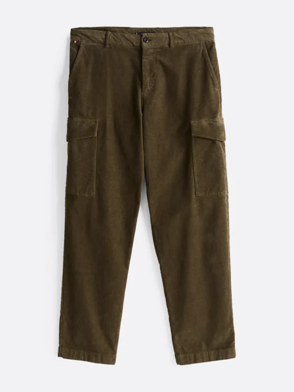 Tommy Hilfiger Stückgefärbte Cargohose aus Cord ARMY GREEN Cheap
