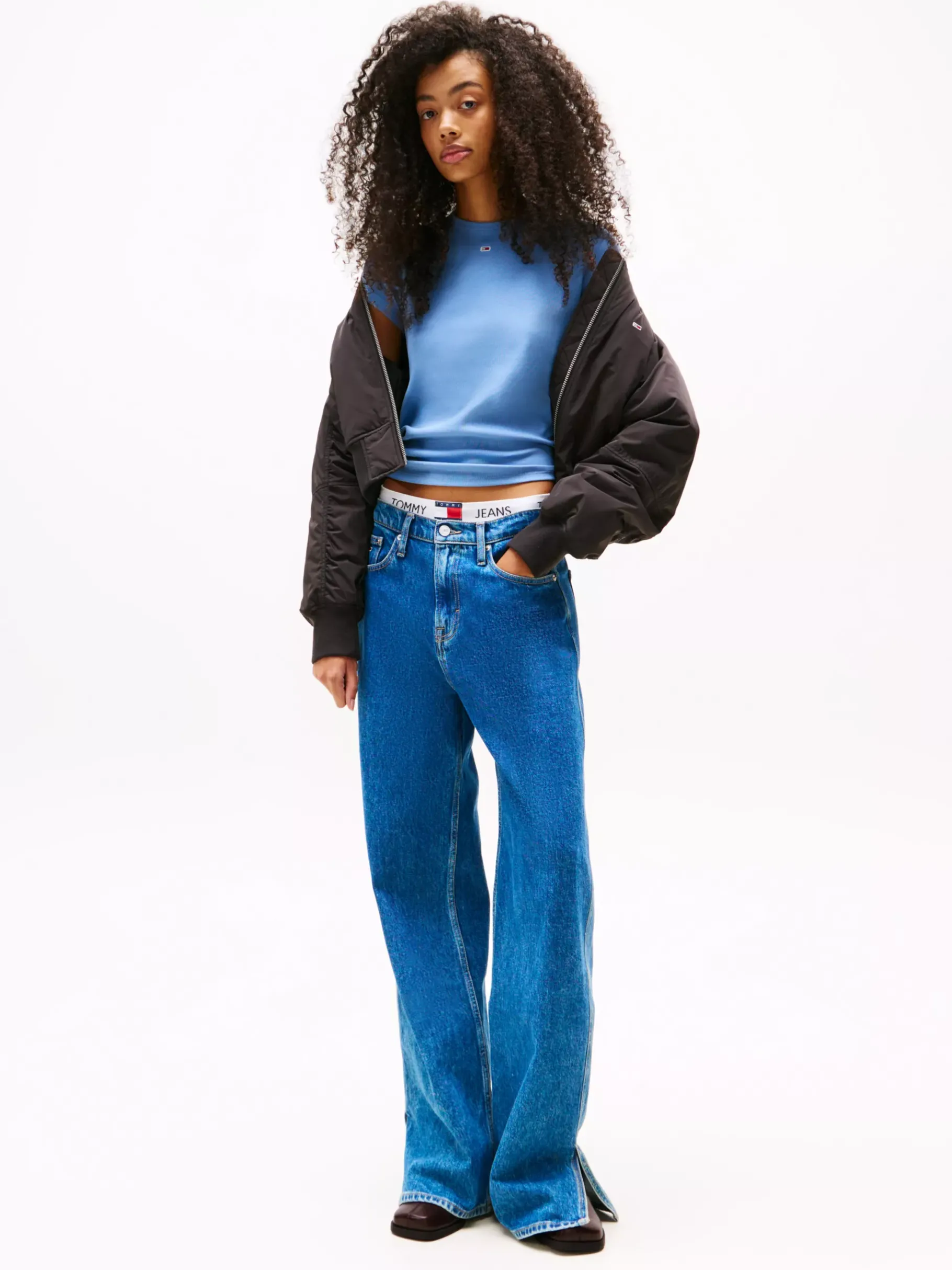 Tommy Hilfiger Stiefelette aus Leder mit Square Toe TIMBER BROWN Fashion