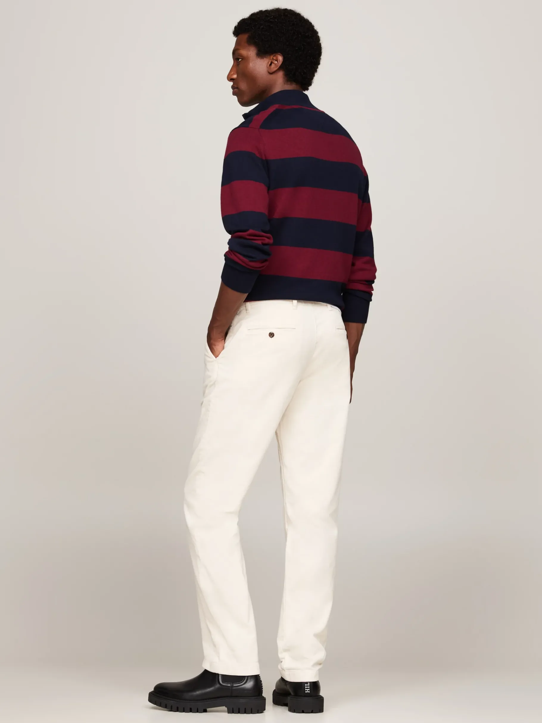 Tommy Hilfiger Straight Fit Cord-Chinos aus Stretch-Baumwolle WEATHERED WHITE New