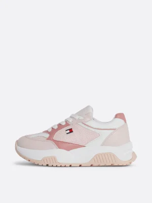 Tommy Hilfiger Strukturierter Sneaker mit geriffelter Sohle PINK / WHITE Outlet