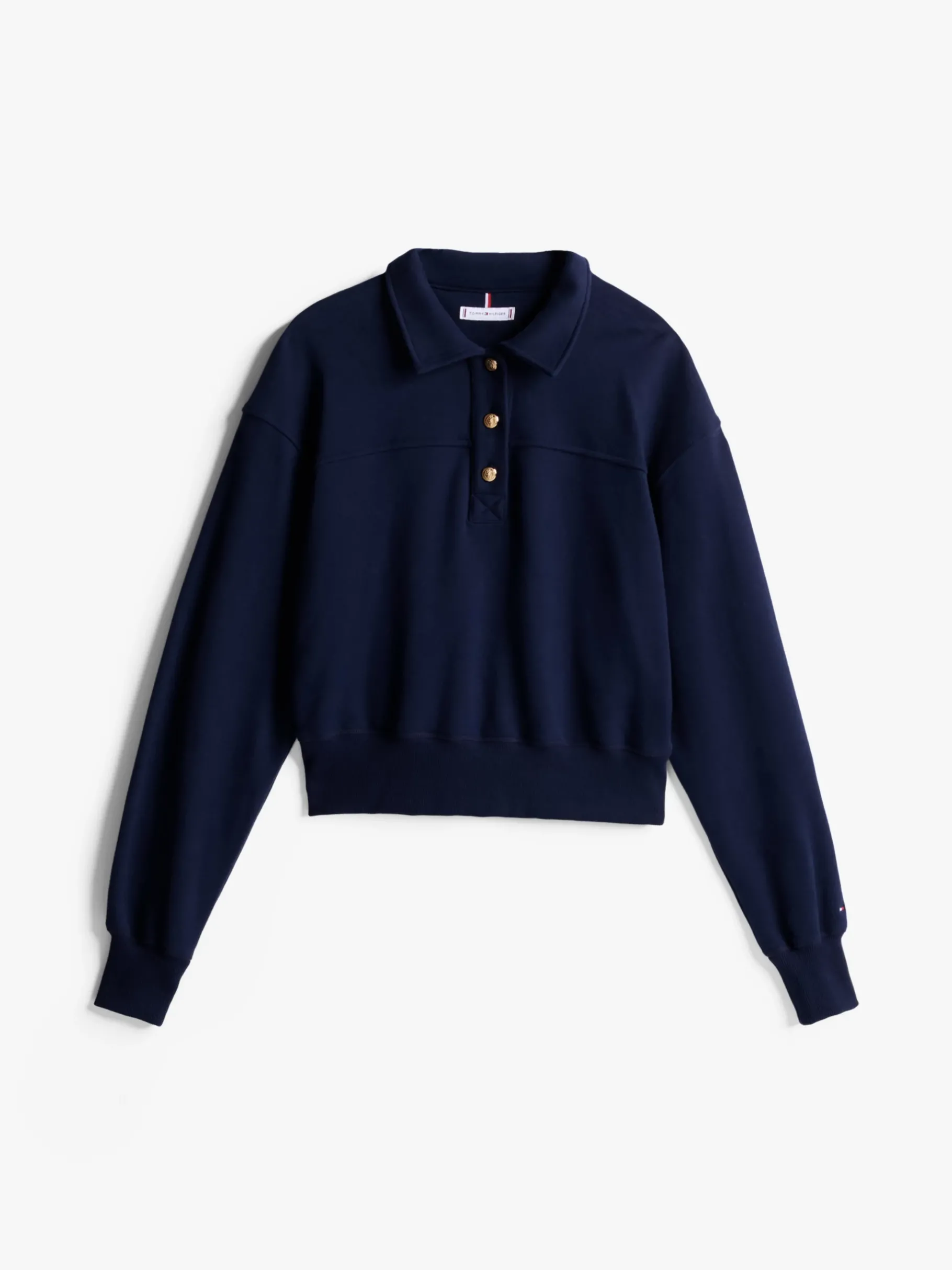 Tommy Hilfiger Sweatshirt aus Terry mit Polokragen DARK NIGHT NAVY Shop