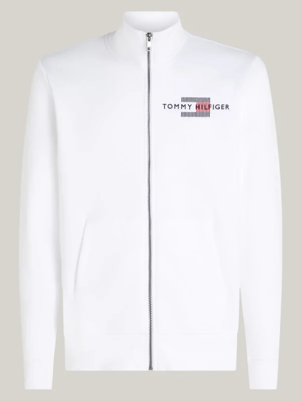 Tommy Hilfiger Sweatshirt mit aufgestickter Flag WHITE New