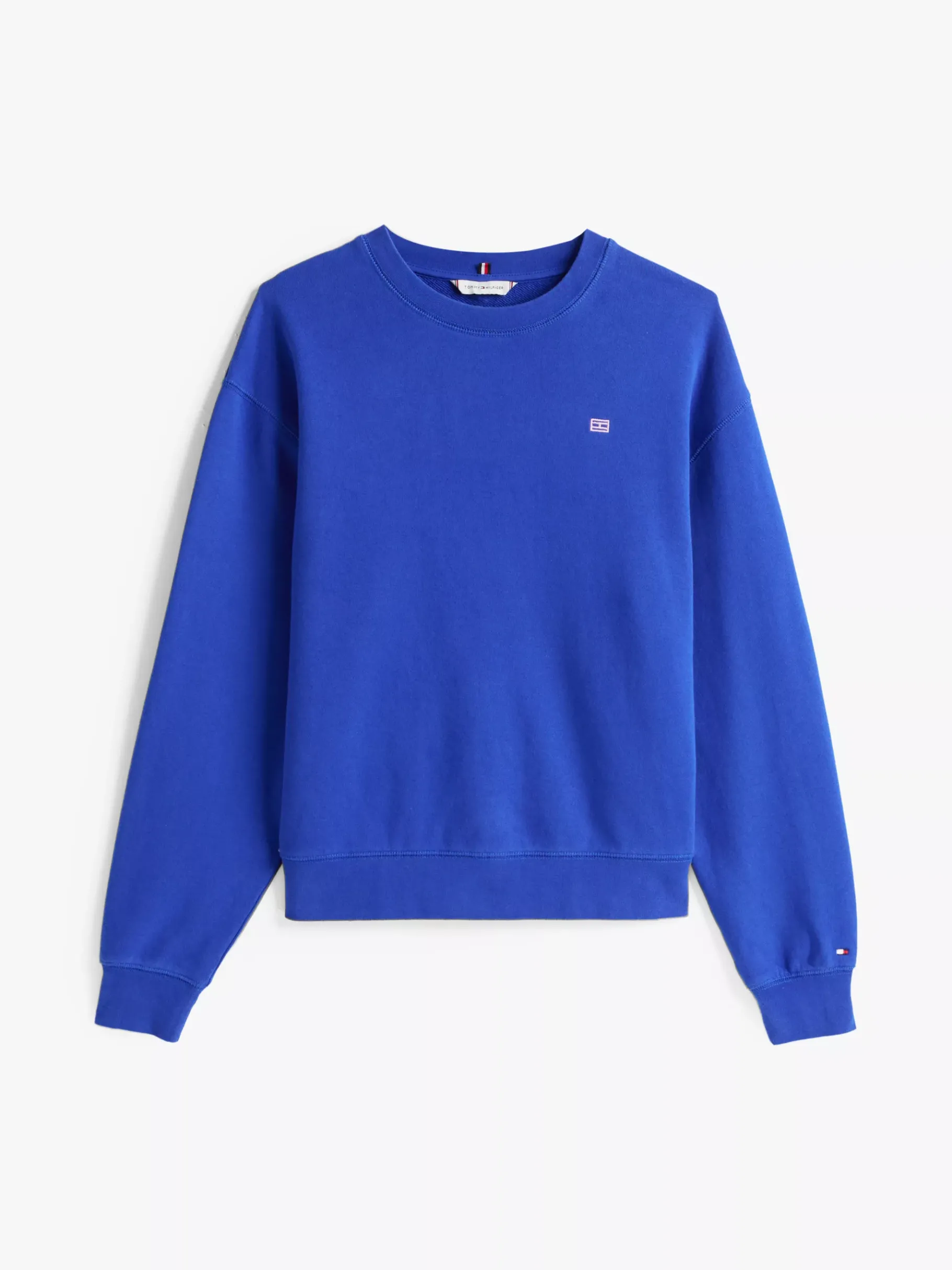 Tommy Hilfiger Sweatshirt mit Hilfiger Flag und Kontrast-Logo NOBLE BLUE Store