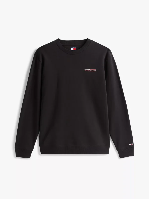 Tommy Hilfiger Sweatshirt mit Rundhalsausschnitt und Logo BLACK Flash Sale