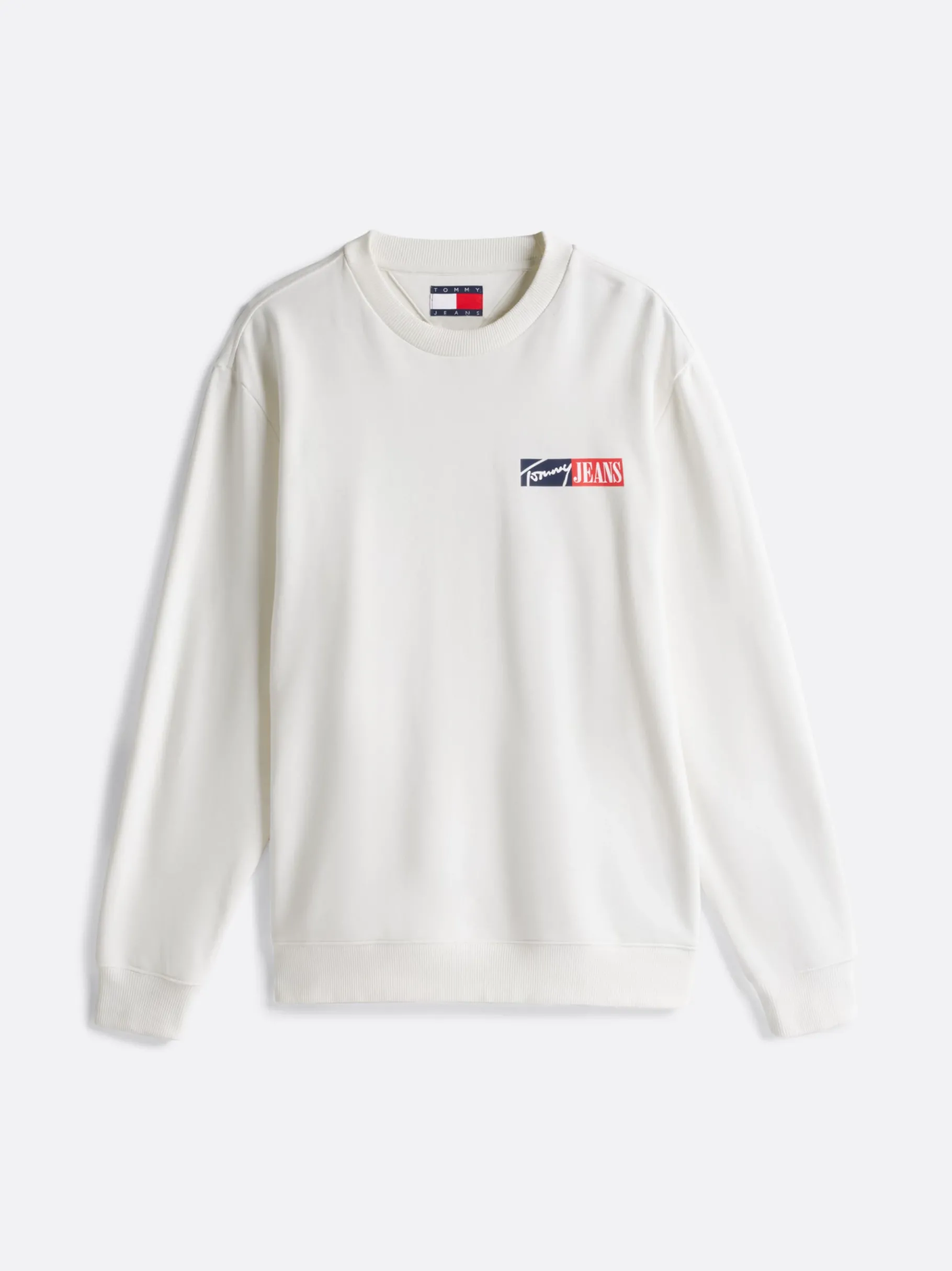 Tommy Hilfiger Sweatshirt mit Rundhalsausschnitt und Logo ECRU Discount