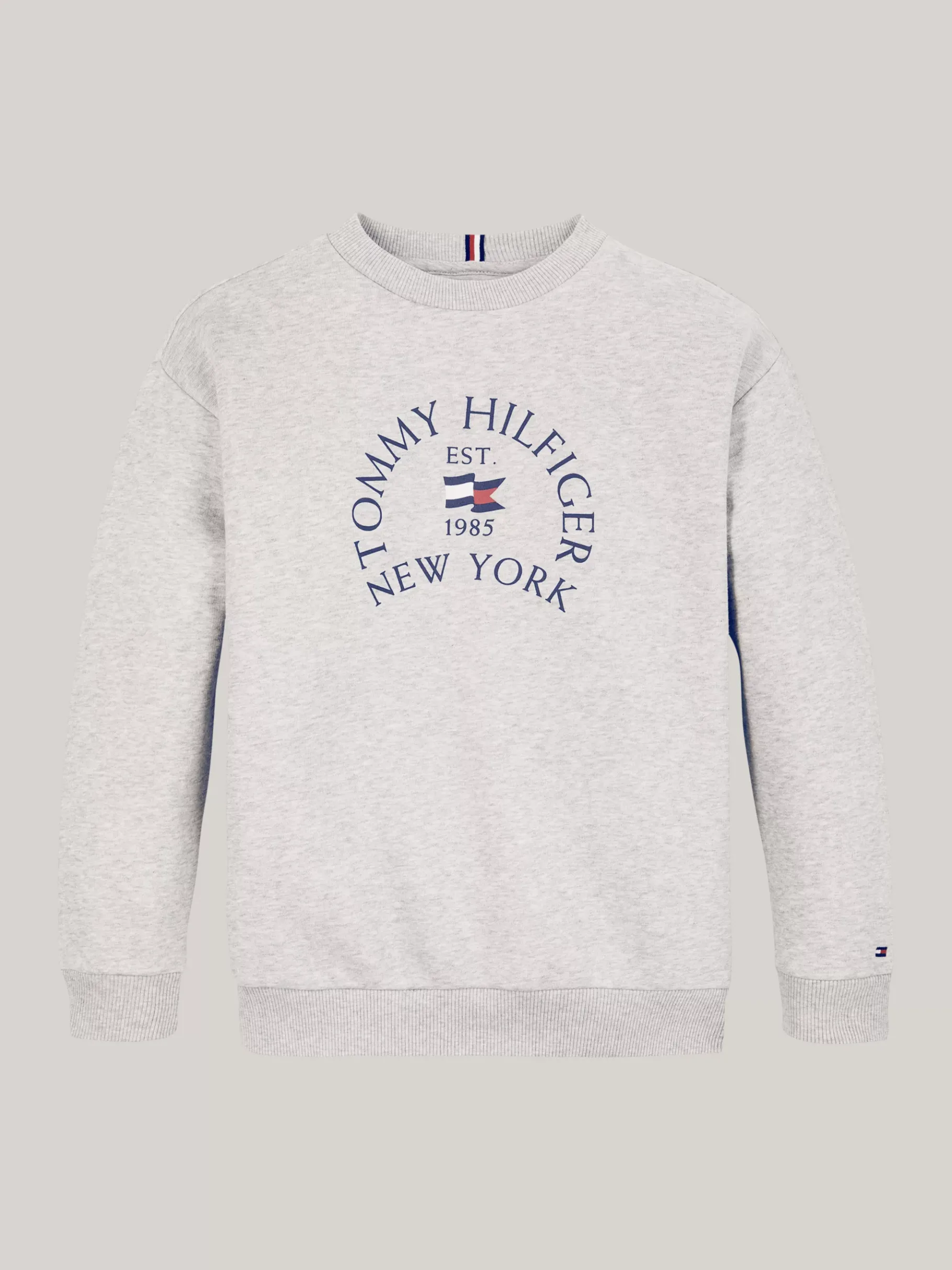 Tommy Hilfiger Sweatshirt mit Rundhalsausschnitt und Logo LIGHT GREY HEATHER Sale