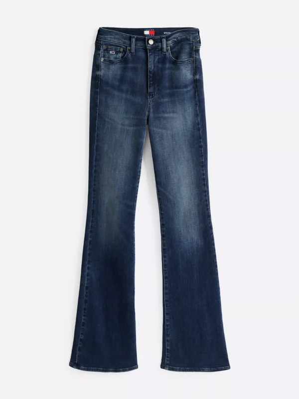 Tommy Hilfiger Sylvia Jeans mit ausgestelltem Bein und hohem Bund DENIM BLACK Cheap