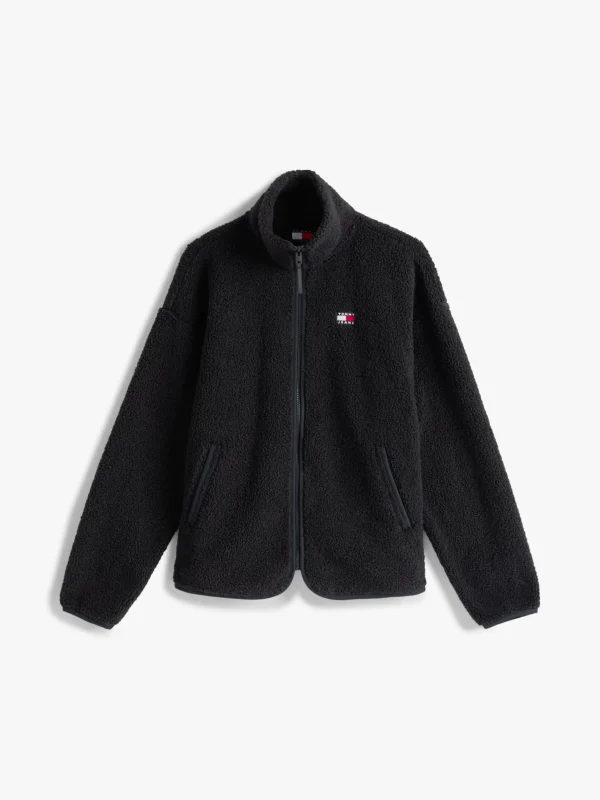 Tommy Hilfiger Teddy-Sweatshirt mit Reißverschluss BLACK Cheap