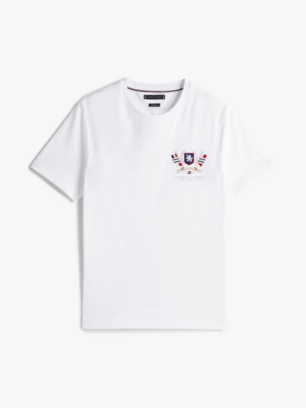 Tommy Hilfiger TH Baumwoll-T-Shirt mit Wappen WHITE Online