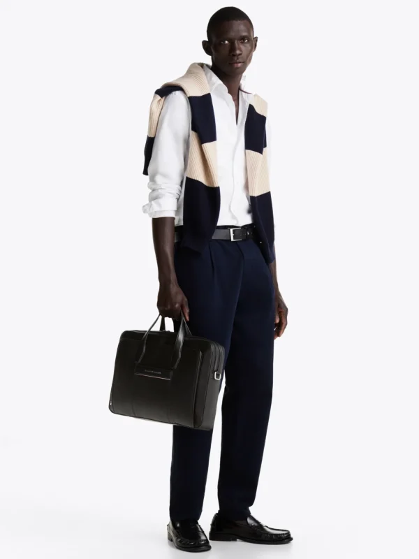 Tommy Hilfiger TH Business Corporate schmale Laptop-Tasche BLACK Cheap