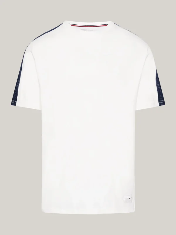 Tommy Hilfiger TH Established Lounge-T-Shirt mit Logo-Tape ECRU Fashion