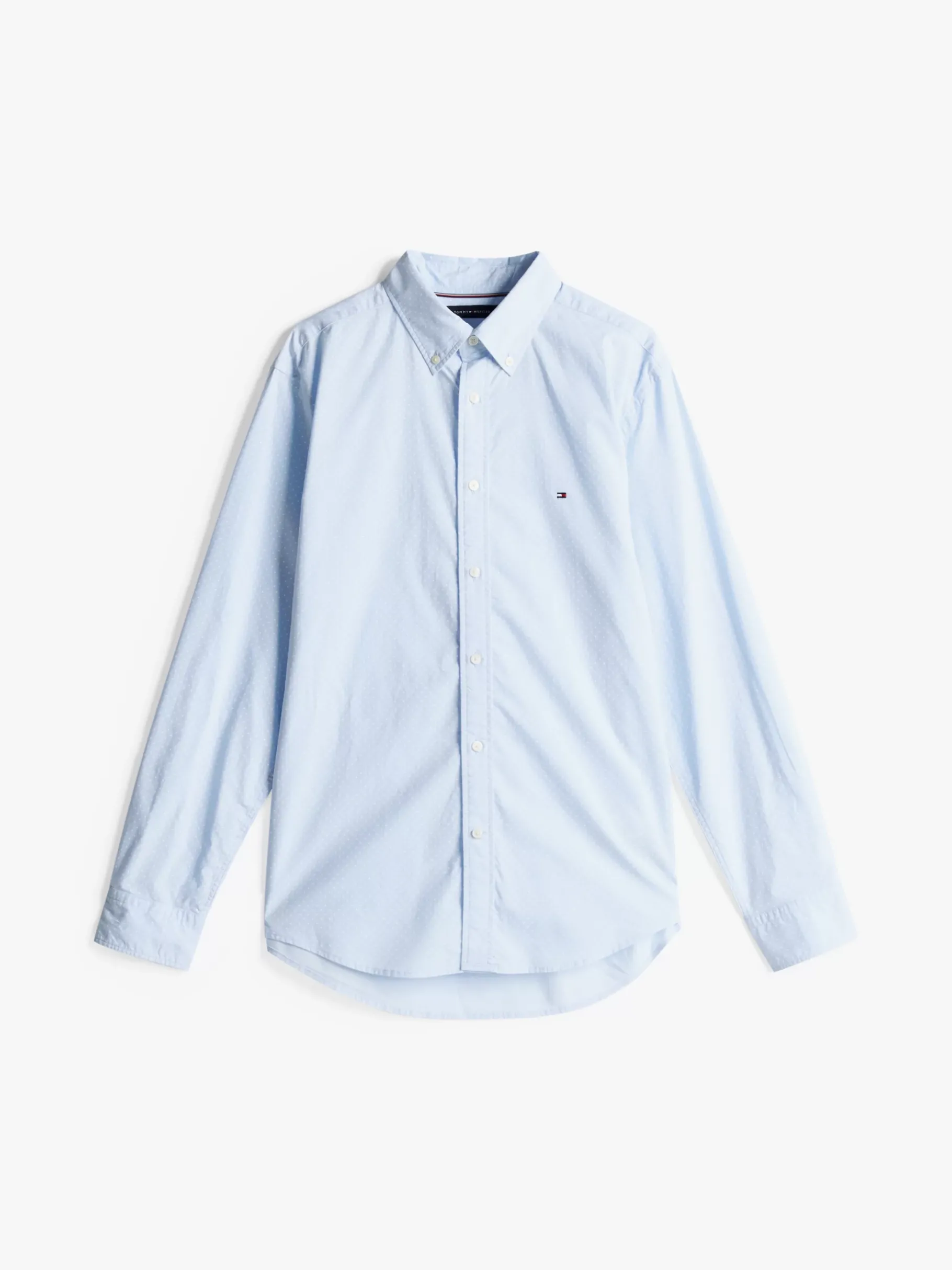 Tommy Hilfiger TH Flex gepunktetes Regular Fit Hemd SWEET BLUE / WHITE DOT Cheap