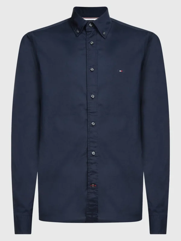 Tommy Hilfiger TH Flex Popeline-Hemd mit Bio-Baumwolle DESERT SKY Store