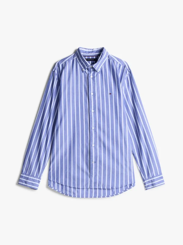 Tommy Hilfiger TH Flex Regular Fit Shirt OPTIC WHITE / WEDGE BLUE Shop