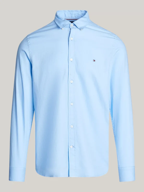 Tommy Hilfiger TH Flex Slim Fit Hemd aus Dobby-Gewebe VESSEL BLUE Online