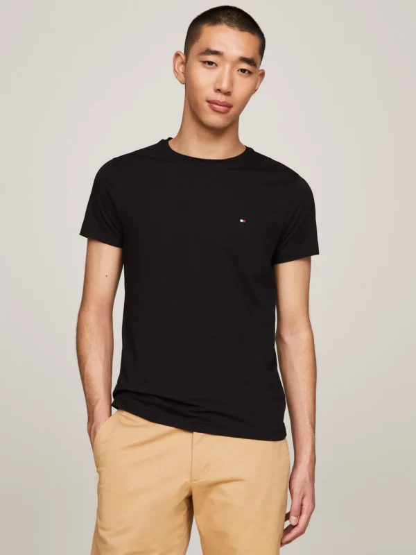 Tommy Hilfiger TH Flex Slim Fit T-Shirt BLACK Clearance