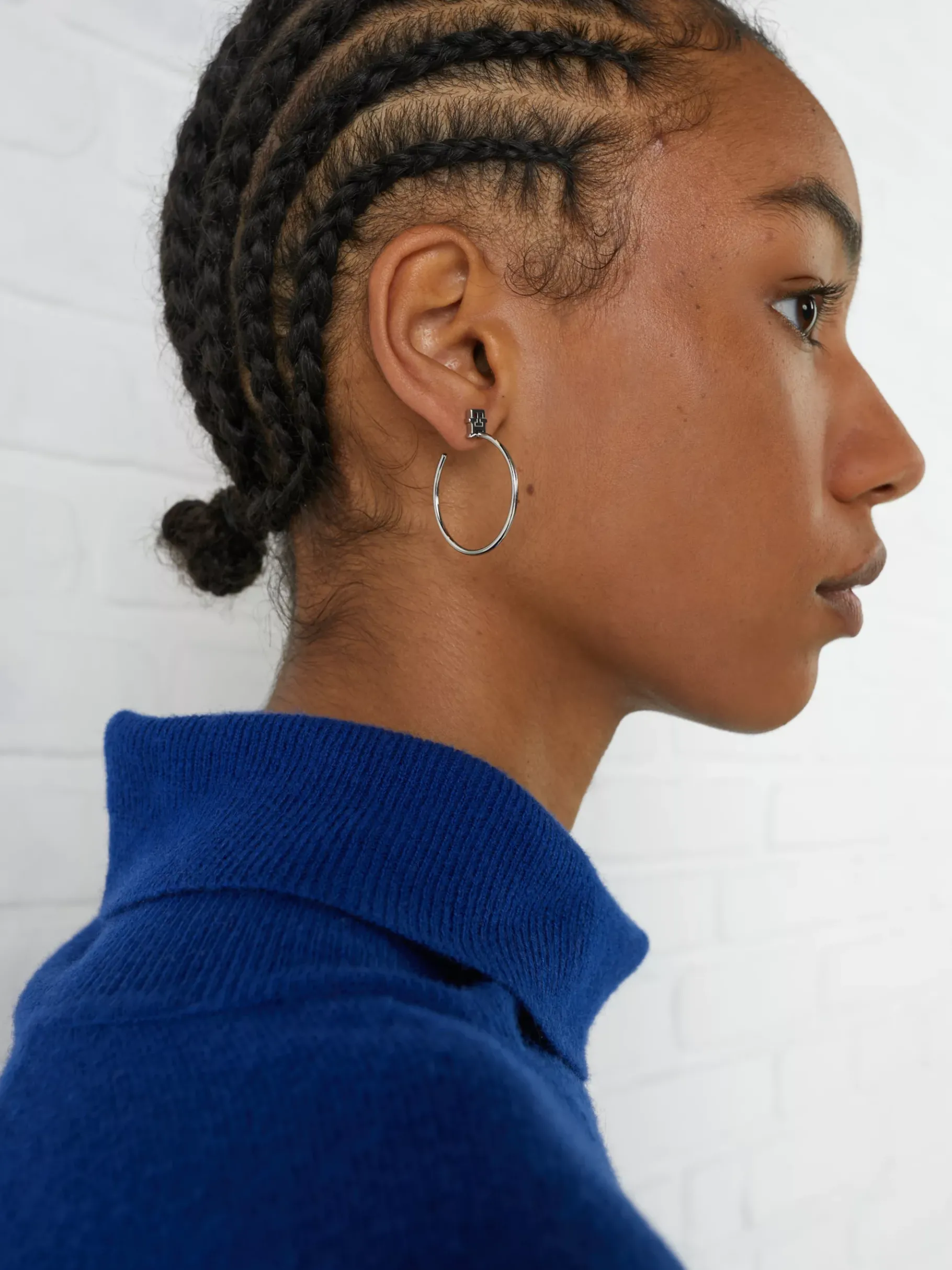 Tommy Hilfiger TH Monogram Edelstahl-Creolen SILVER New