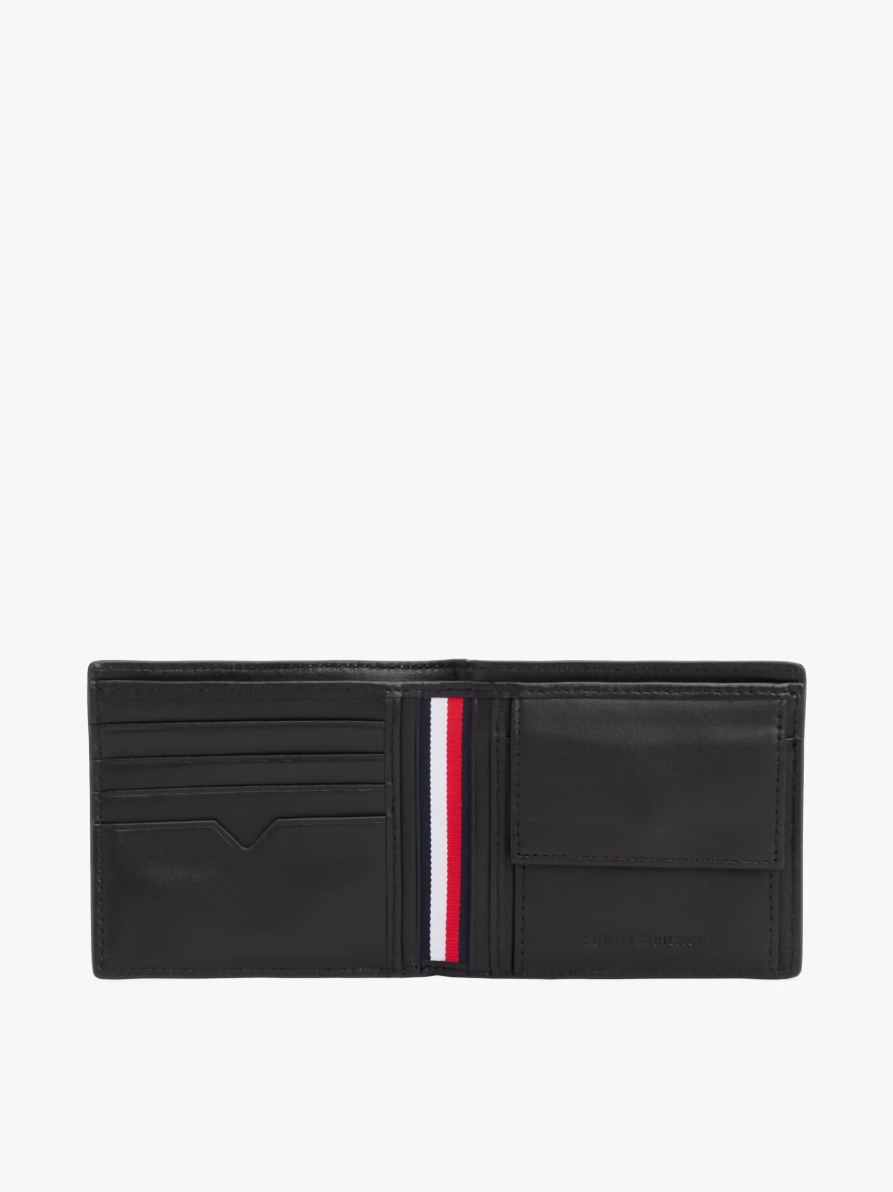 Tommy Hilfiger TH Monogram Leder-Brieftasche mit Münzfach BLACK Sale