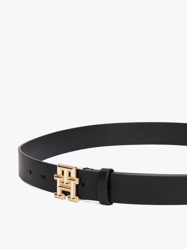 Tommy Hilfiger TH Monogram Ledergürtel mit Schnalle BLACK Best