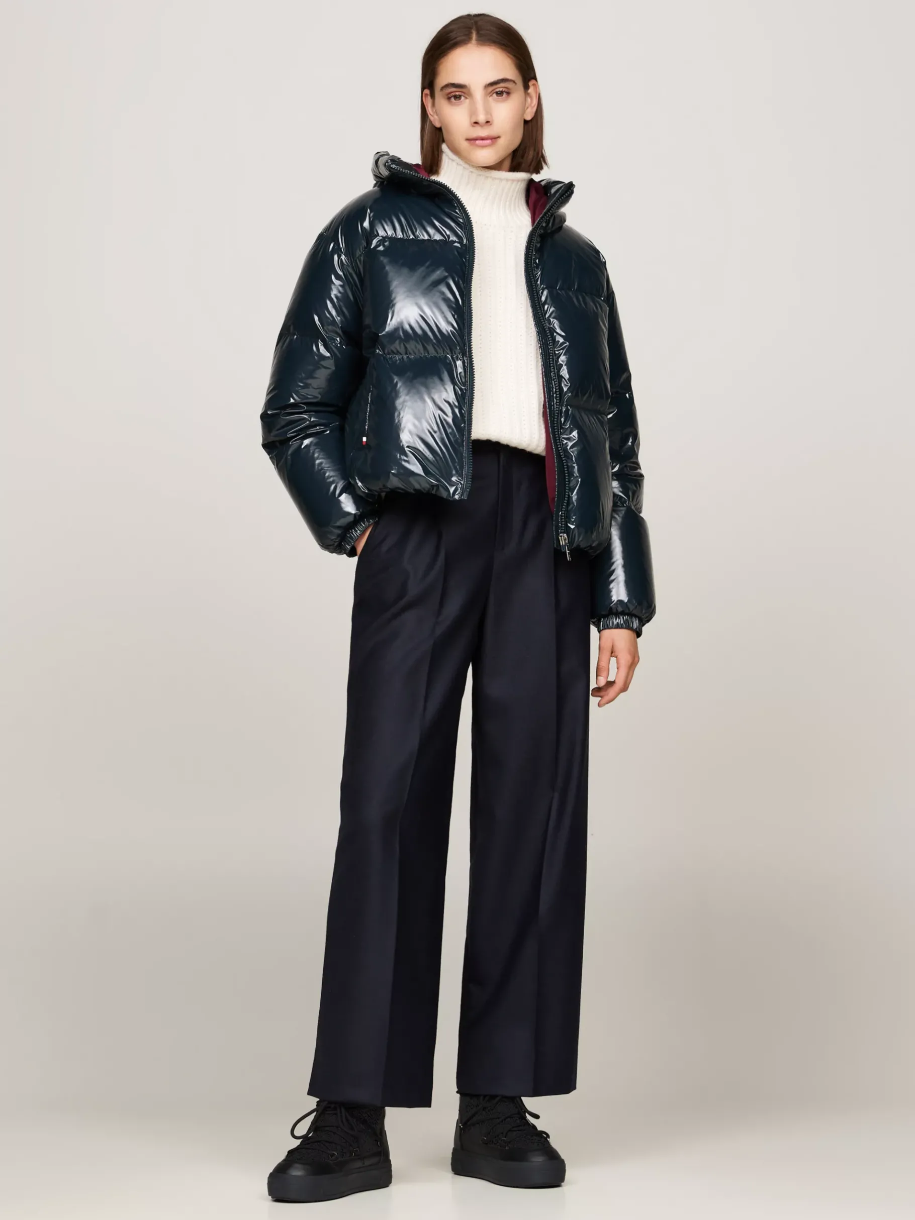 Tommy Hilfiger TH Monogram Schnee-Schnürstiefel BLACK Outlet