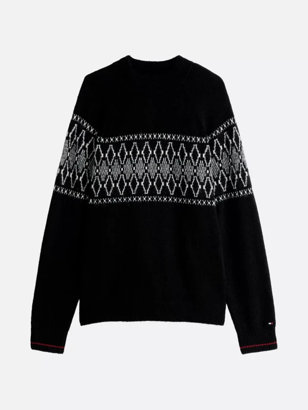 Tommy Hilfiger TH x Festive Relaxed Fit Fair-Isle-Pullover IVORY/ BLACK Outlet