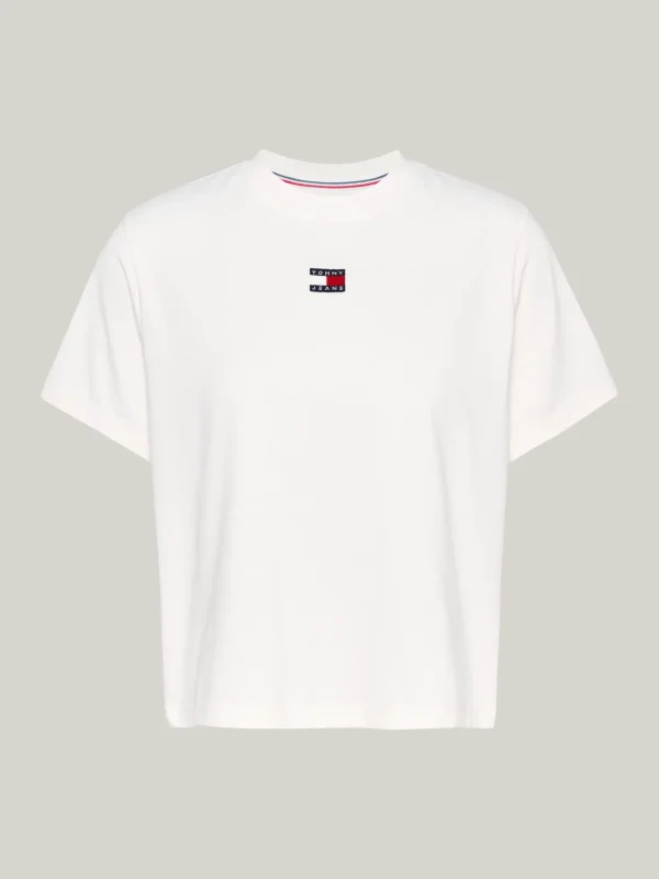 Tommy Hilfiger Tommy Badge Boxy Fit Rundhals-T-Shirt ANCIENT WHITE Fashion