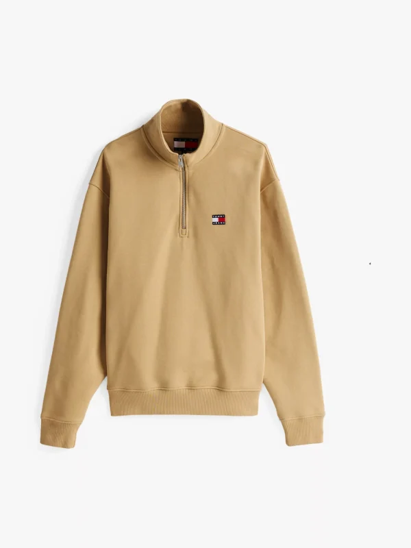 Tommy Hilfiger Tommy Badge Sweatshirt mit Reißverschluss RELIC TAN Outlet