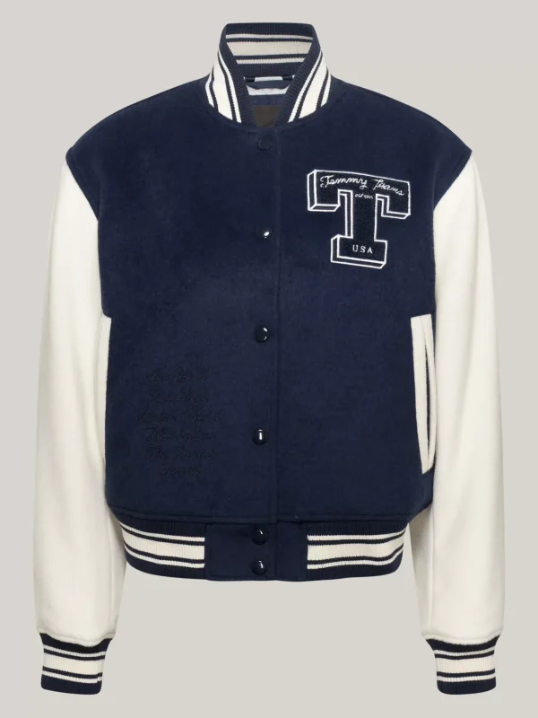 Tommy Hilfiger Tommy Prep Luxe wattierte College-Jacke DARK NIGHT NAVY Sale