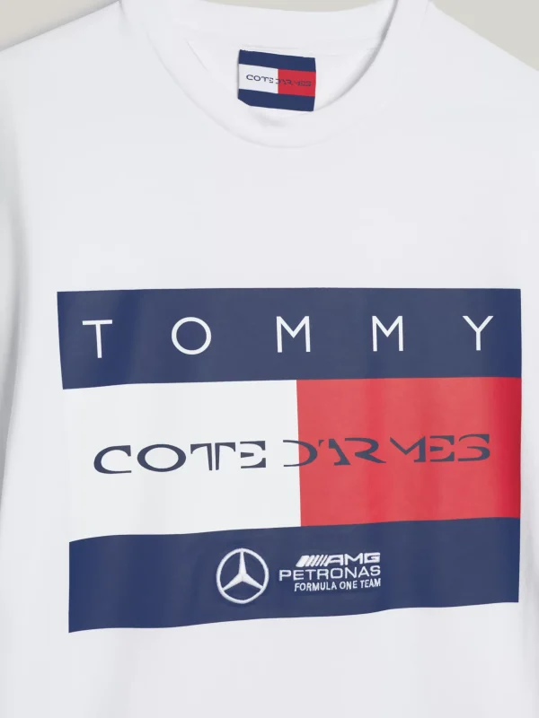 Tommy Hilfiger Tommy x Mercedes F1 x CR T-Shirt mit Flag-Logo WHITE Discount