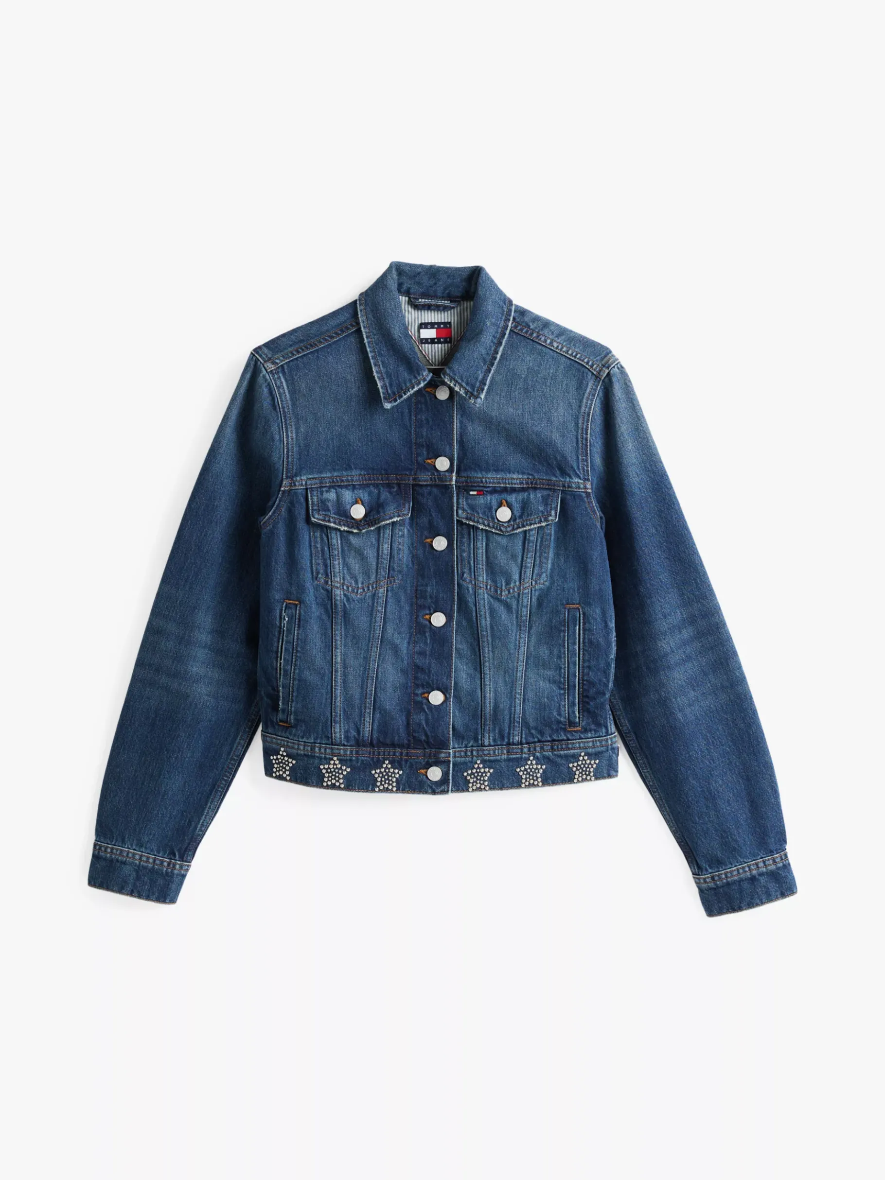 Tommy Hilfiger Trucker-Jeansjacke mit Metallic-Nieten DENIM DARK New