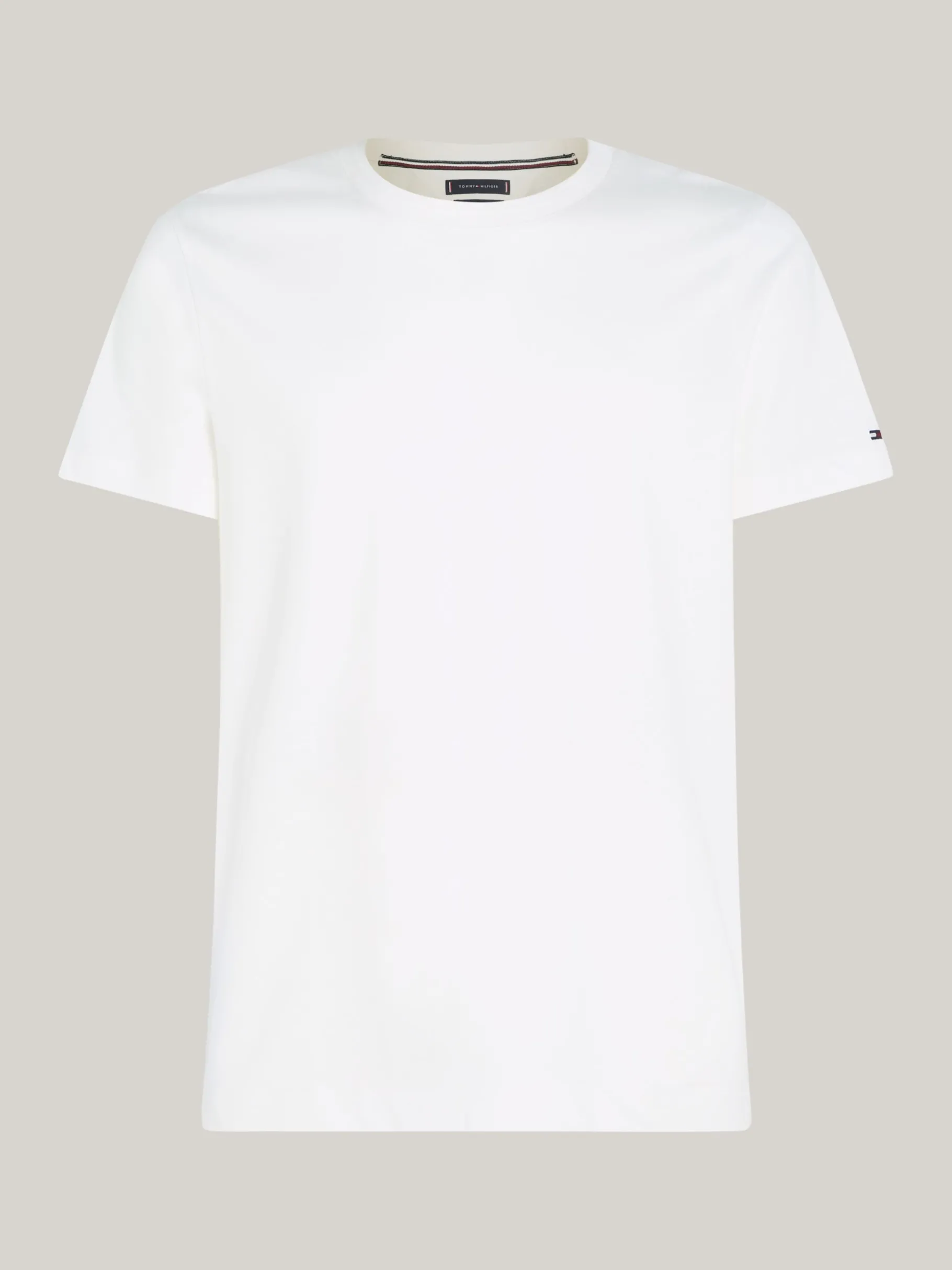 Tommy Hilfiger T-Shirt aus mercerisierter Baumwolle mit Flag ECRU Cheap