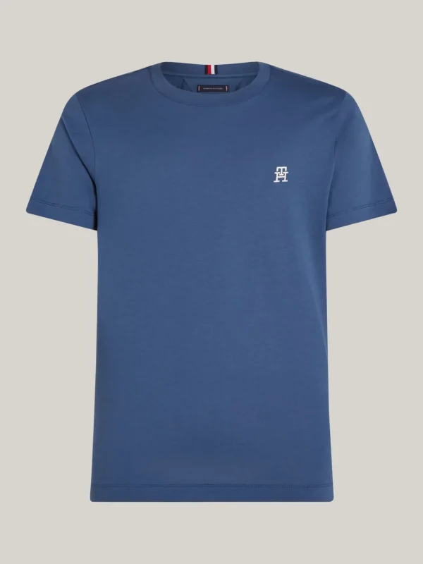 Tommy Hilfiger T-Shirt mit aufgesticktem TH-Monogramm AEGEAN SEA Cheap