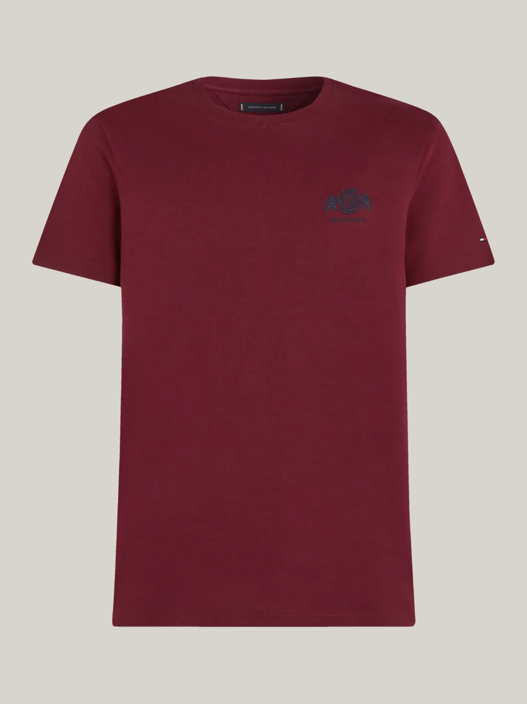 Tommy Hilfiger T-Shirt mit aufgesticktem Logo DEEP ROUGE New