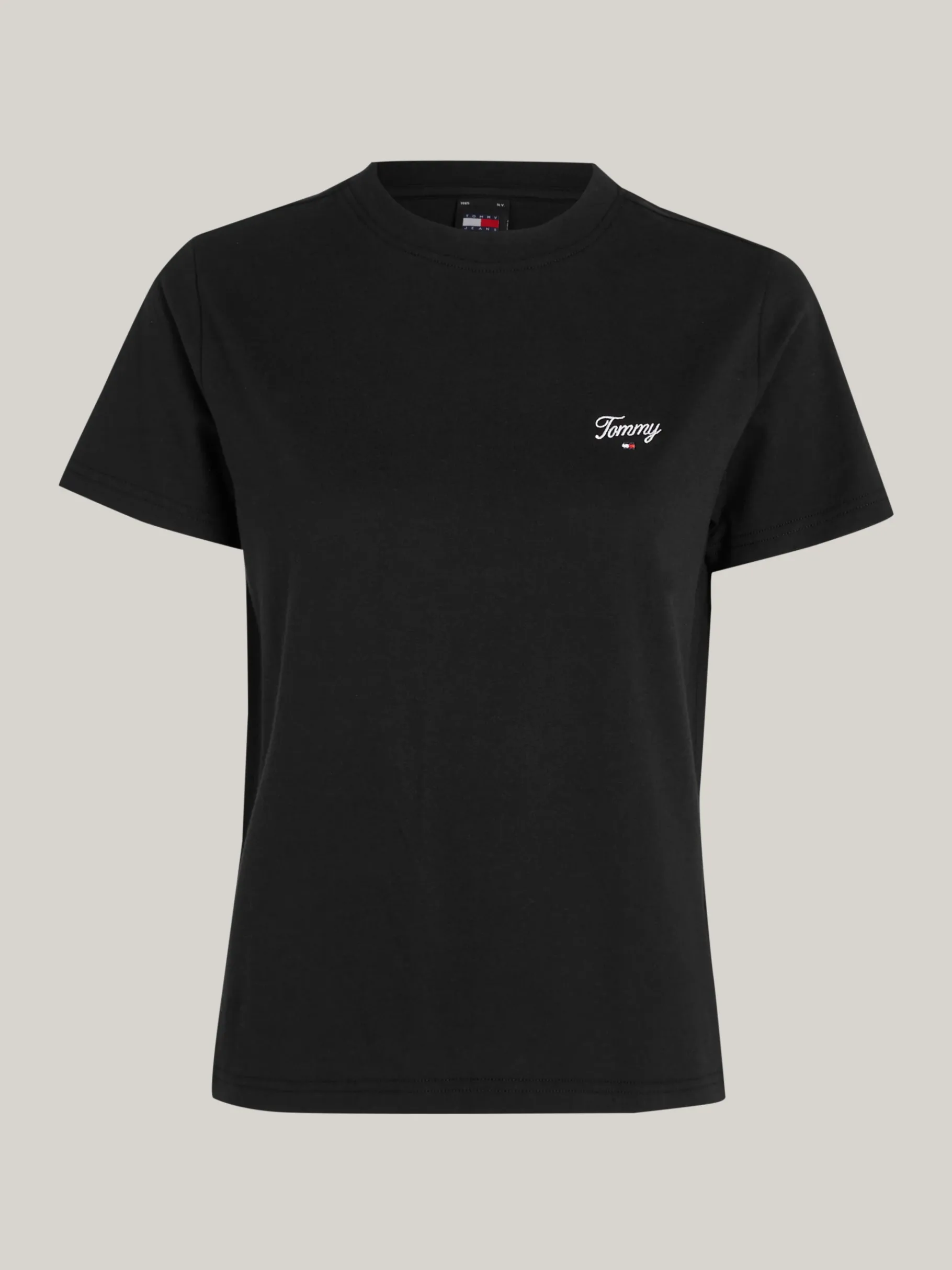 Tommy Hilfiger T-Shirt mit aufgesticktem Script-Logo BLACK Hot