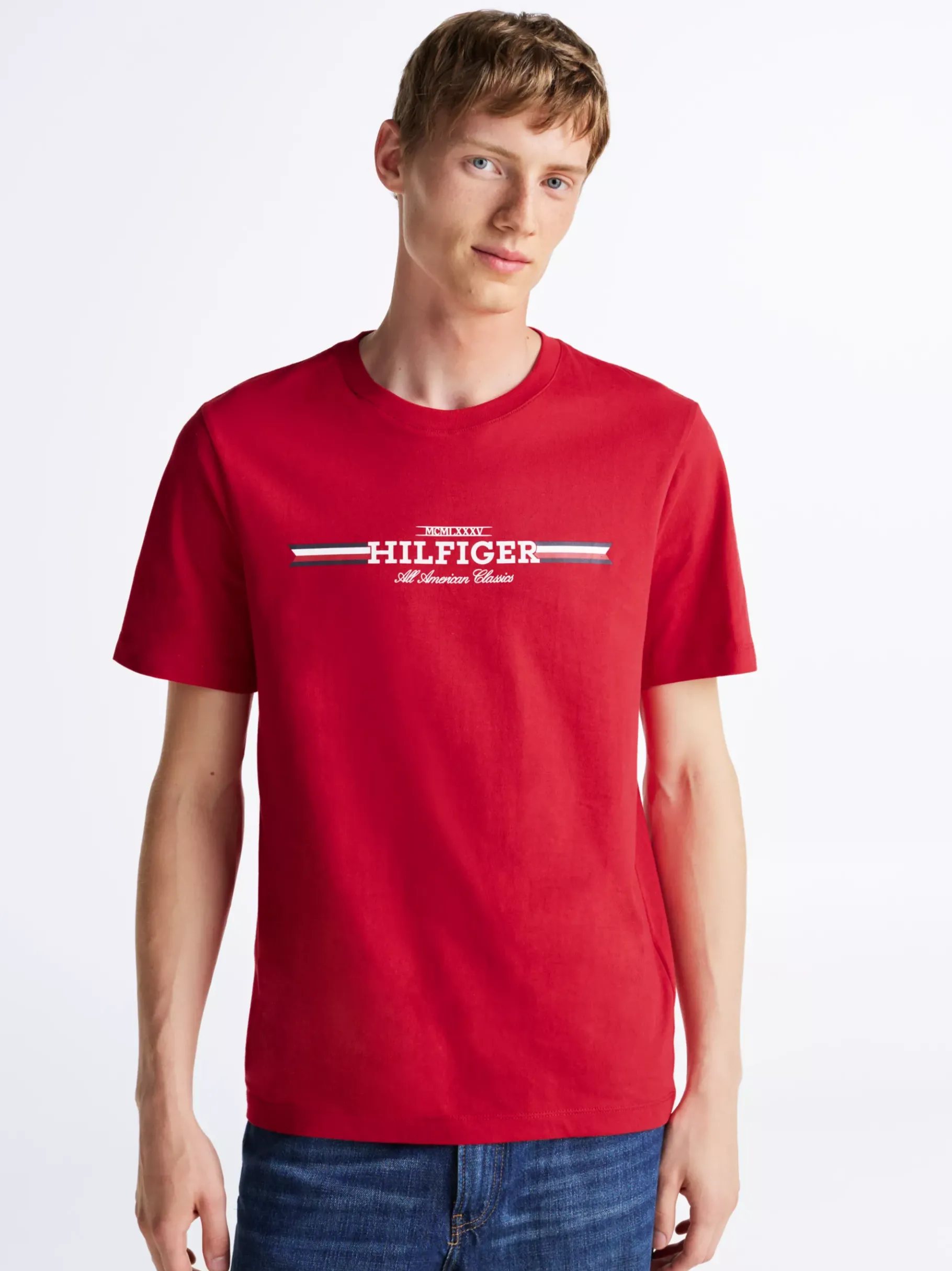 Tommy Hilfiger T-Shirt mit Brust-Logo PRIMARY RED Sale