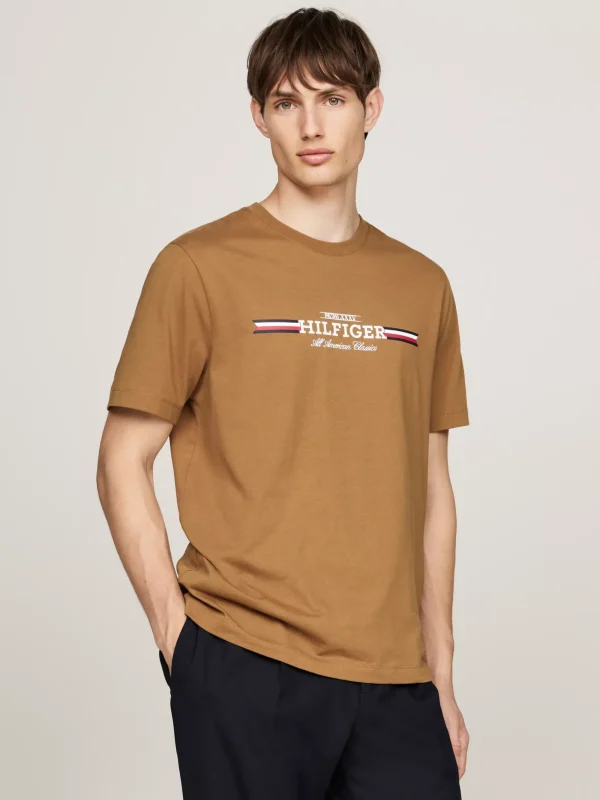 Tommy Hilfiger T-Shirt mit Brust-Logo COUNTRY BROWN Best Sale