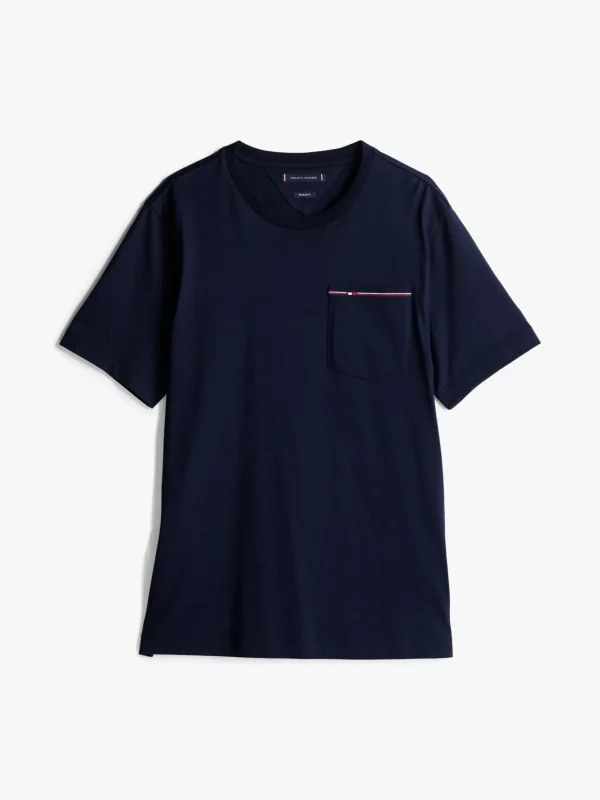 Tommy Hilfiger T-Shirt mit Brusttasche und Tommy-Tape DESERT SKY Online