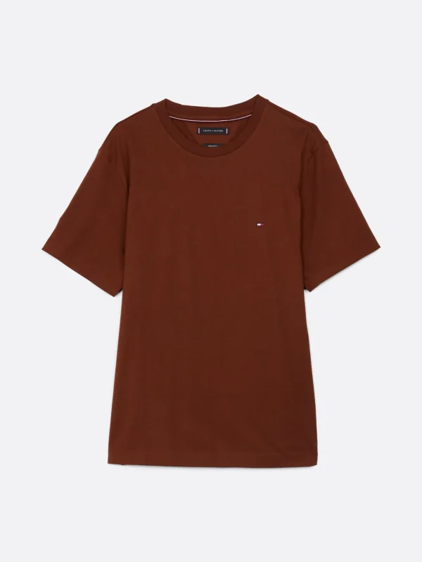 Tommy Hilfiger T-Shirt mit Flag-Stickerei RICH MOCHA Sale