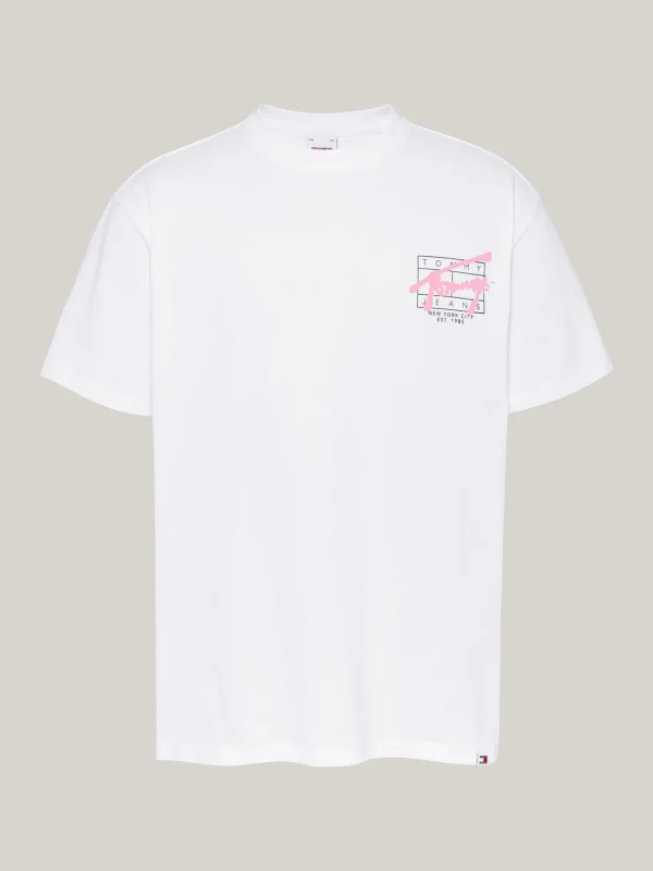Tommy Hilfiger T-Shirt mit Graffiti-Signatur-Logo WHITE Online