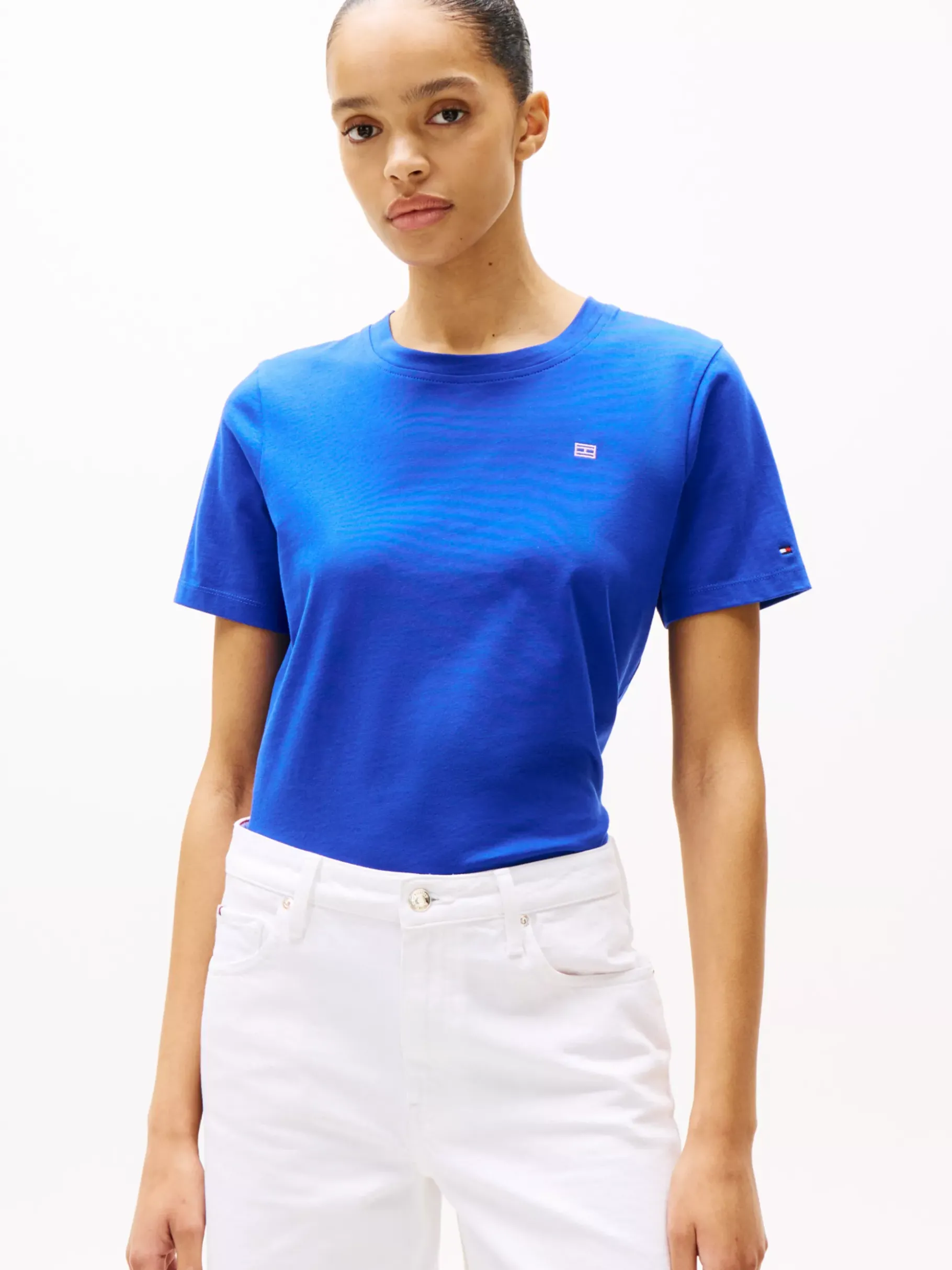 Tommy Hilfiger T-Shirt mit Kontrast-Flag NOBLE BLUE Fashion